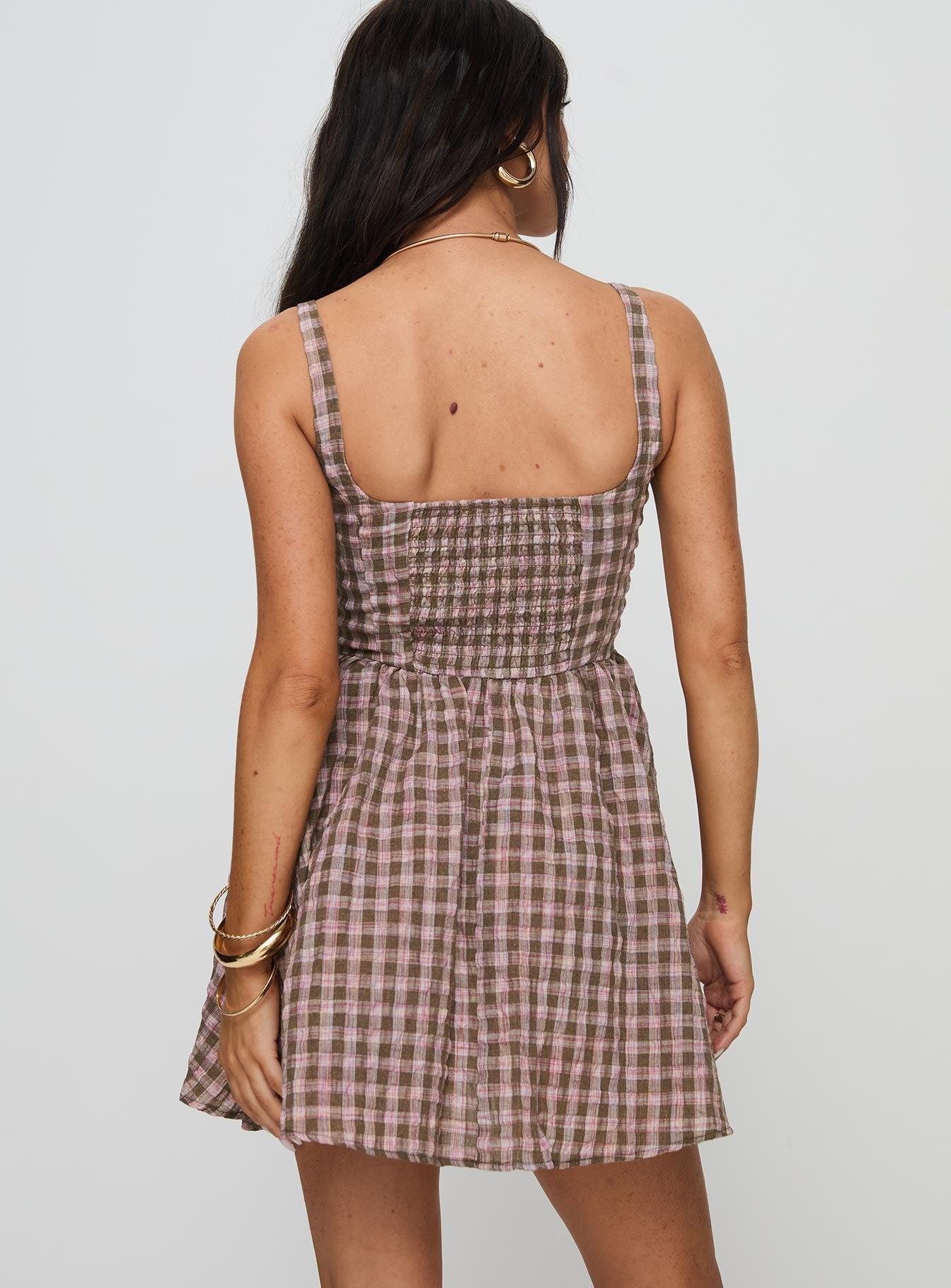 Cartmel Mini Dress Brown / Pink Product Image