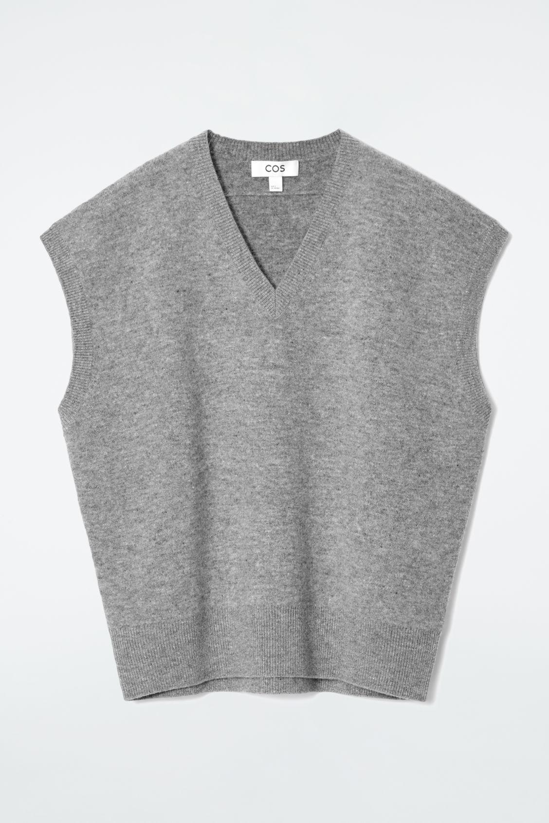 DOUBLE-FACED WOOL V-NECK TANK Product Image