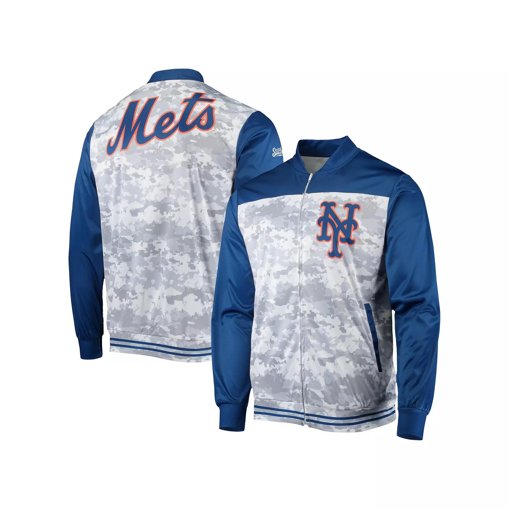 Men's Stitches Royal New York Mets Camo Full-Zip Jacket, Size: Large, Blue Product Image