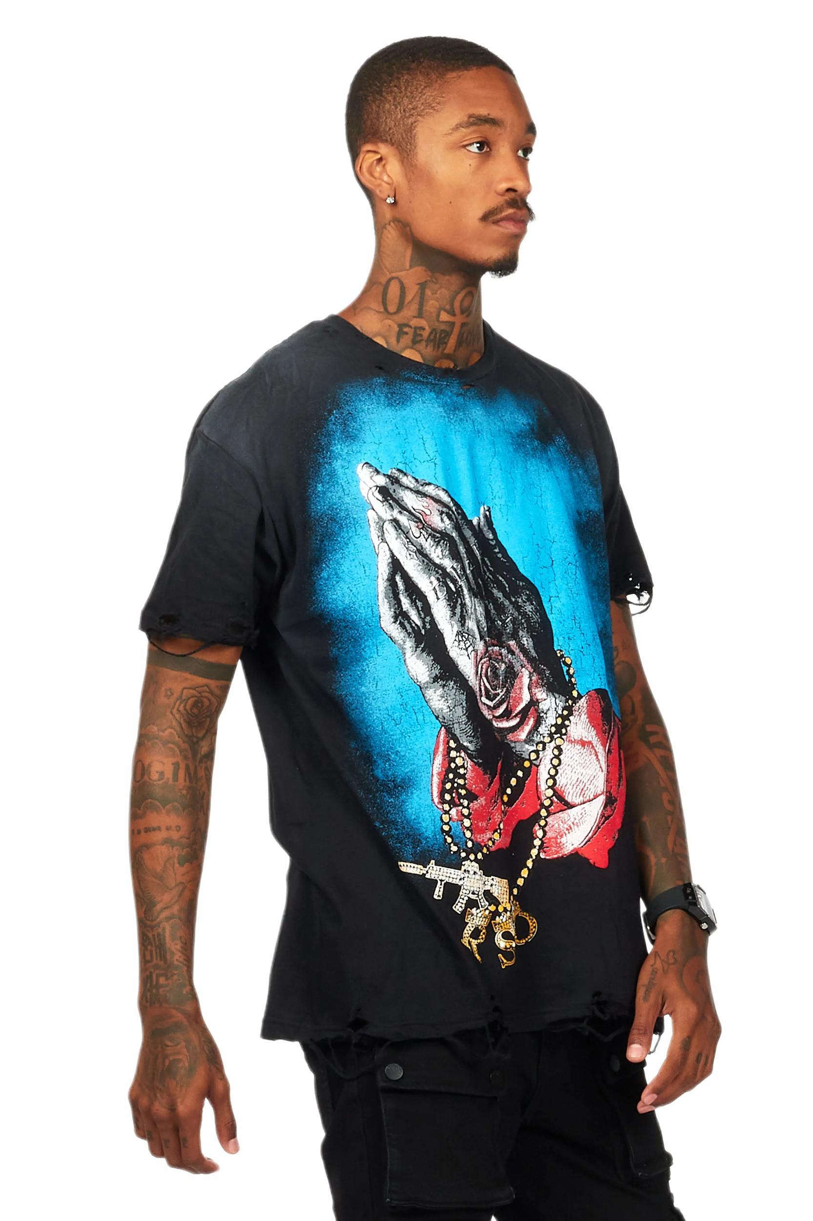 Gonave Black Oversized Graphic T-Shirt Male Product Image
