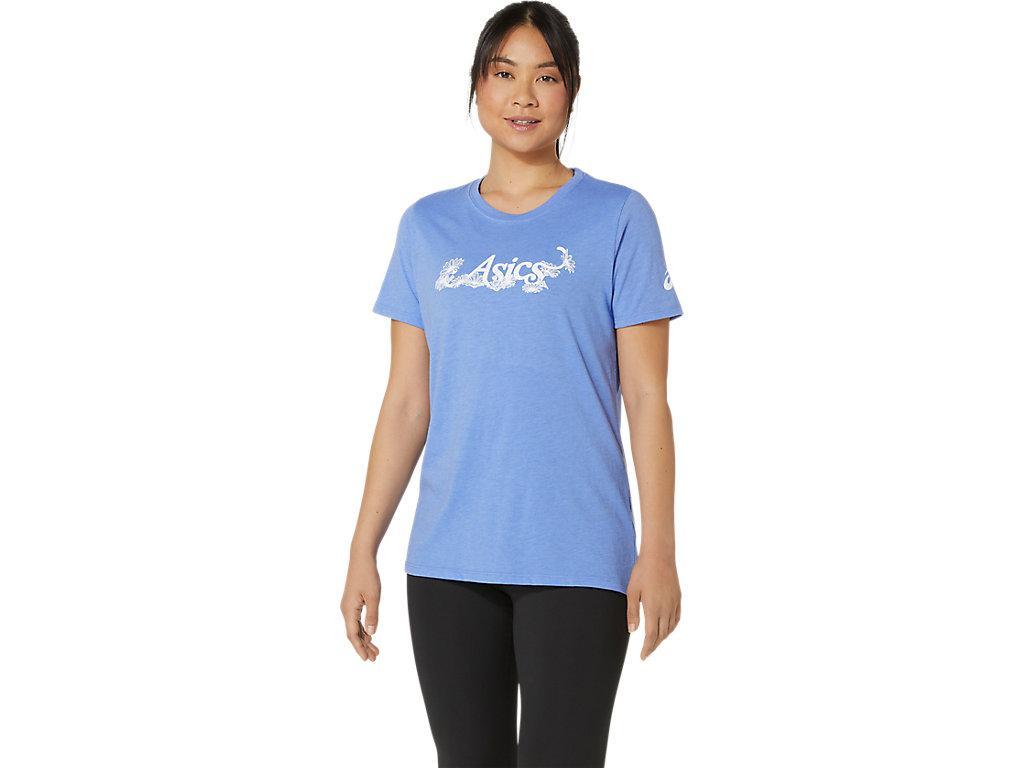 Womens ASICS Floral Slogan Short Sleeve Tee Product Image