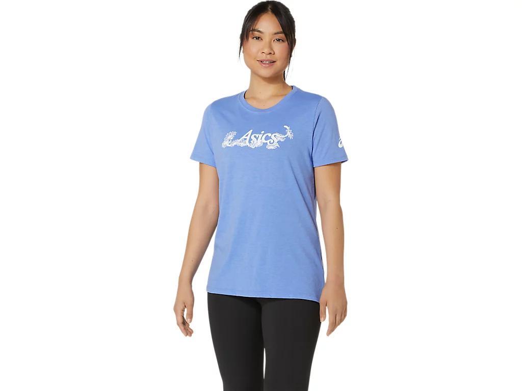 Womens ASICS Floral Slogan Short Sleeve Tee Product Image