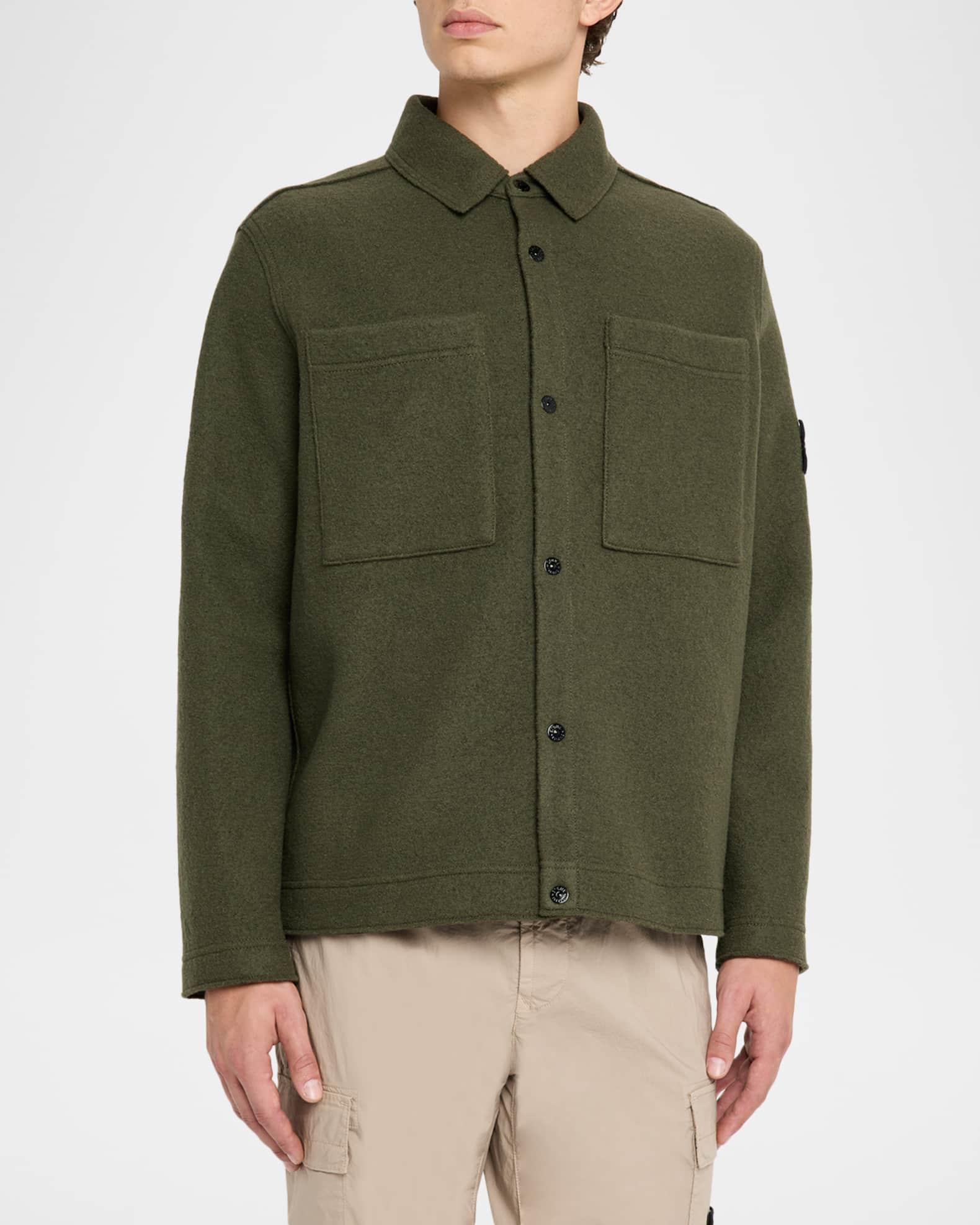 Men's Wool Blend Snap Front Overshirt Product Image