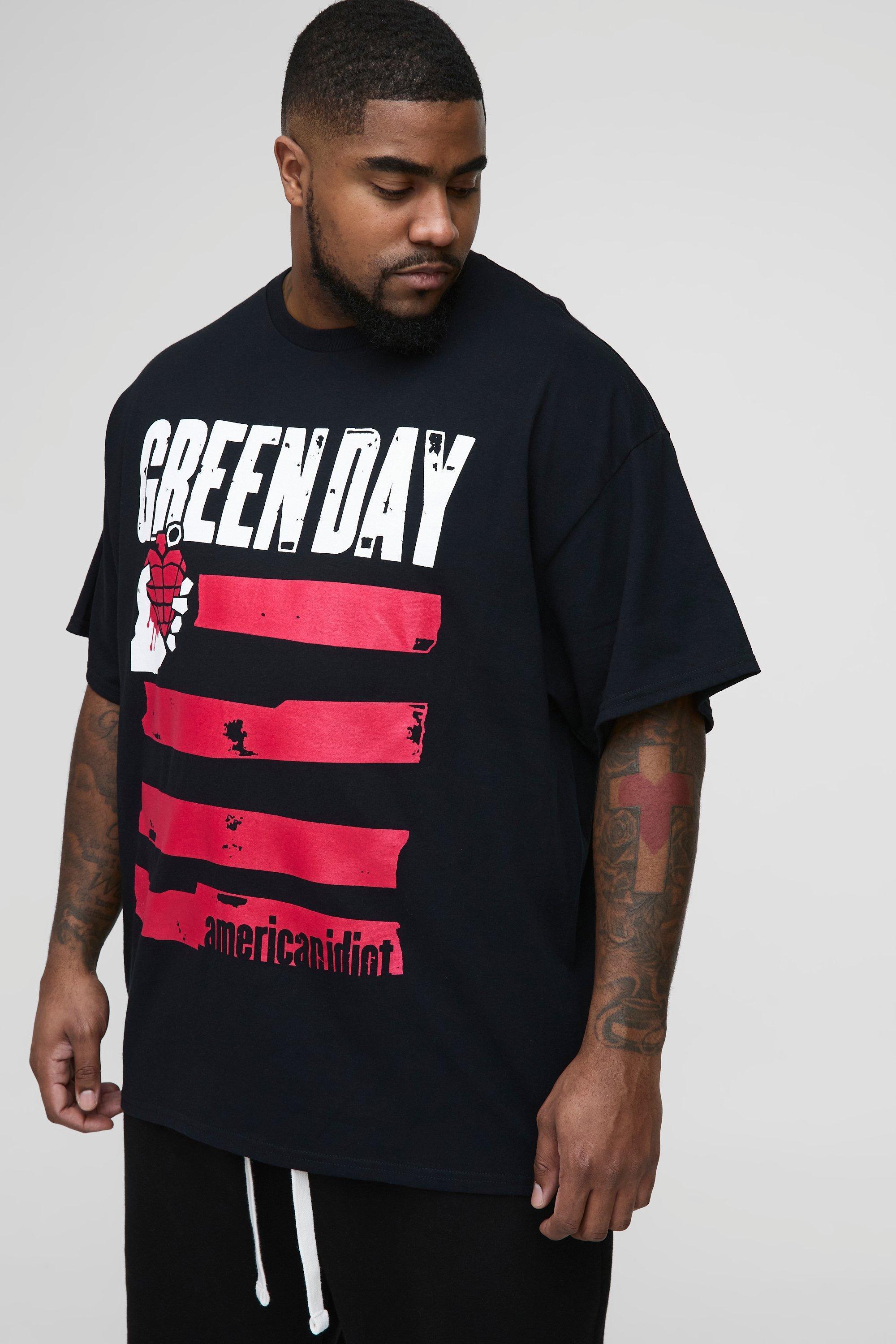 Plus Green Day License Print T-Shirt | boohooMAN USA Product Image