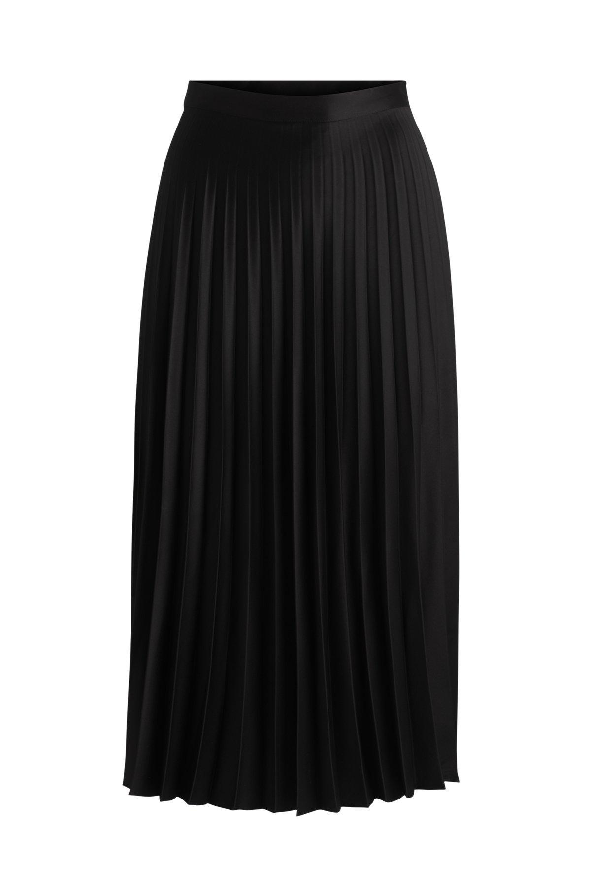 Plissé maxi skirt in satin twill Product Image