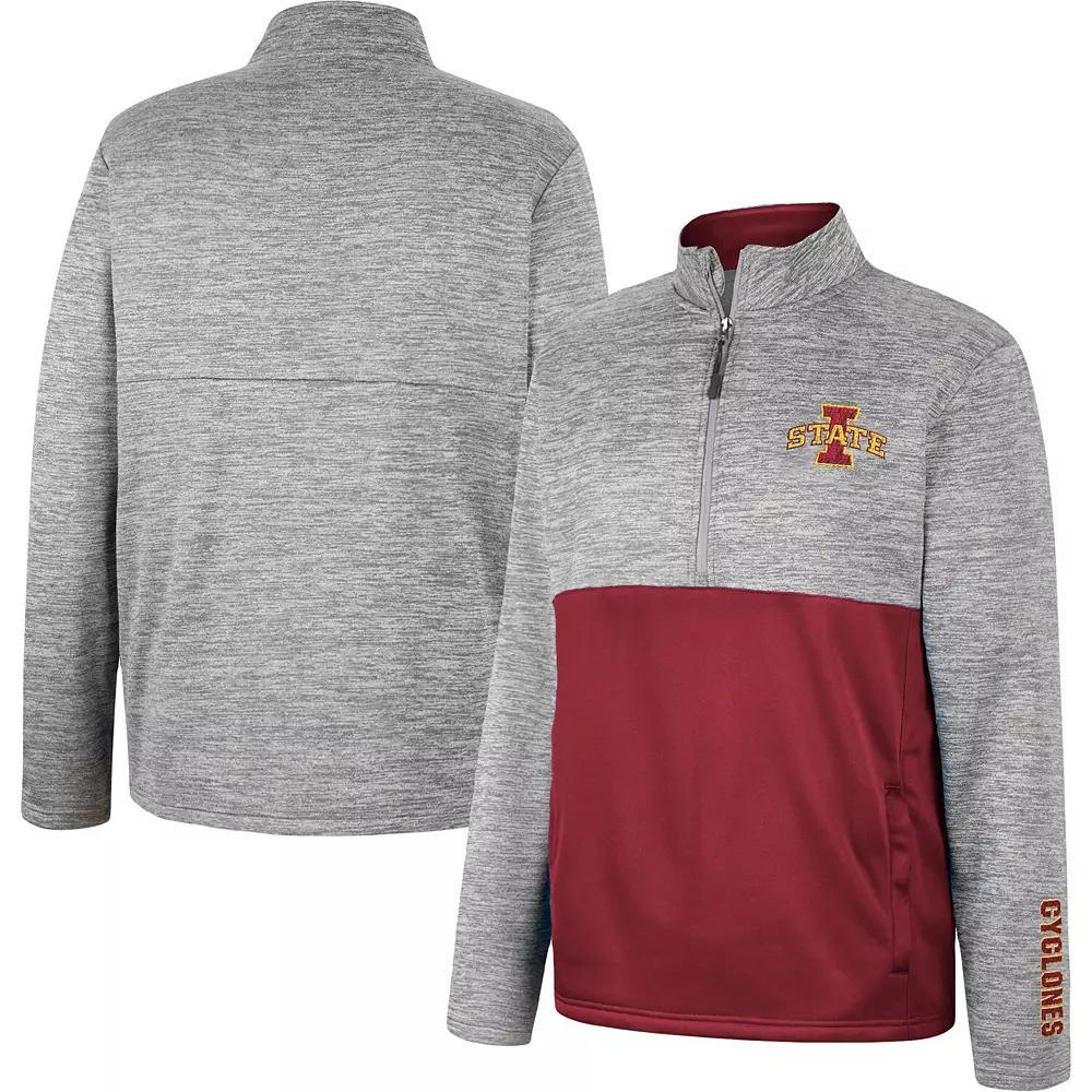 Men's Colosseum Gray Iowa State Cyclones John Half-Zip Jacket,  Product Image