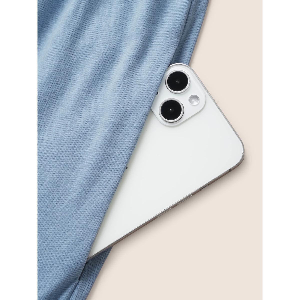 Plus Size Stone Heart Neckline Shirred Gathered Wide Leg Jumpsuit Women Elegant Short sleeve Heart neckline Everyday Loose Jumpsuits BloomChic 12/L Product Image