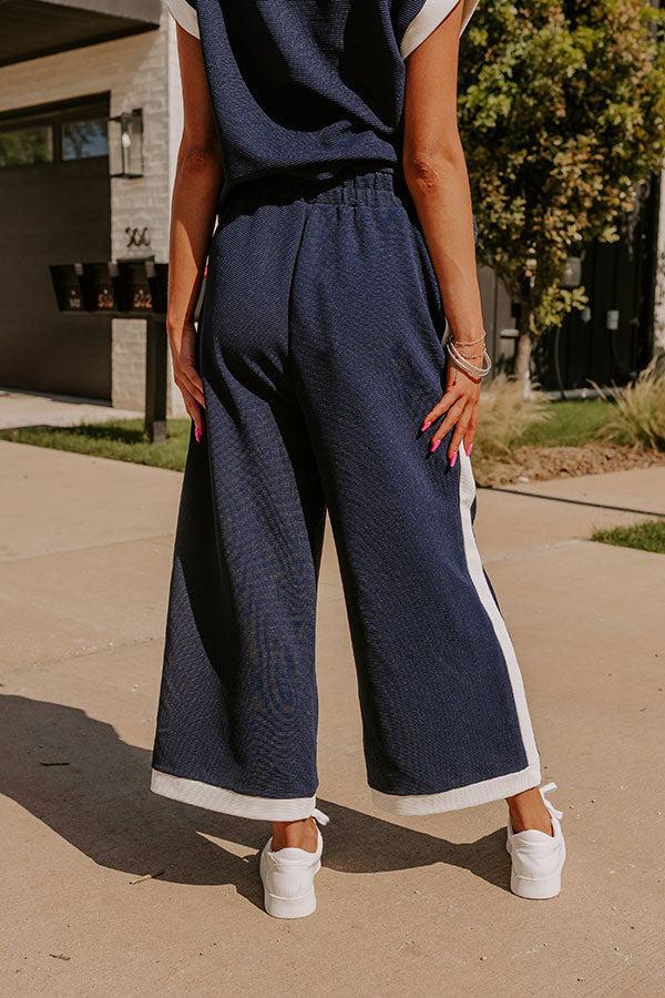 Modern Metropolis High Waist Wide Leg Pants in Navy Product Image