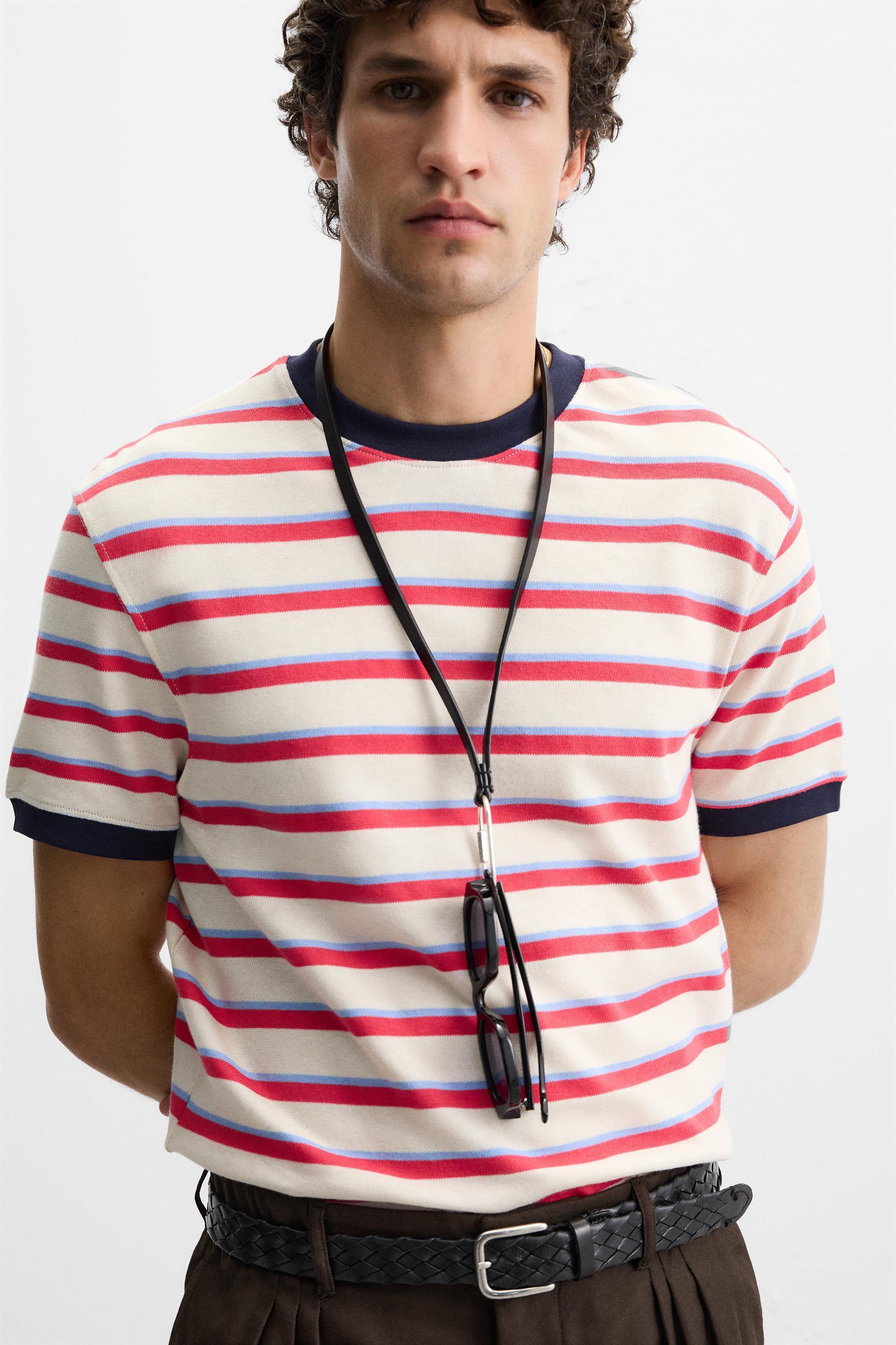 STRIPED CONTRAST T-SHIRT Product Image