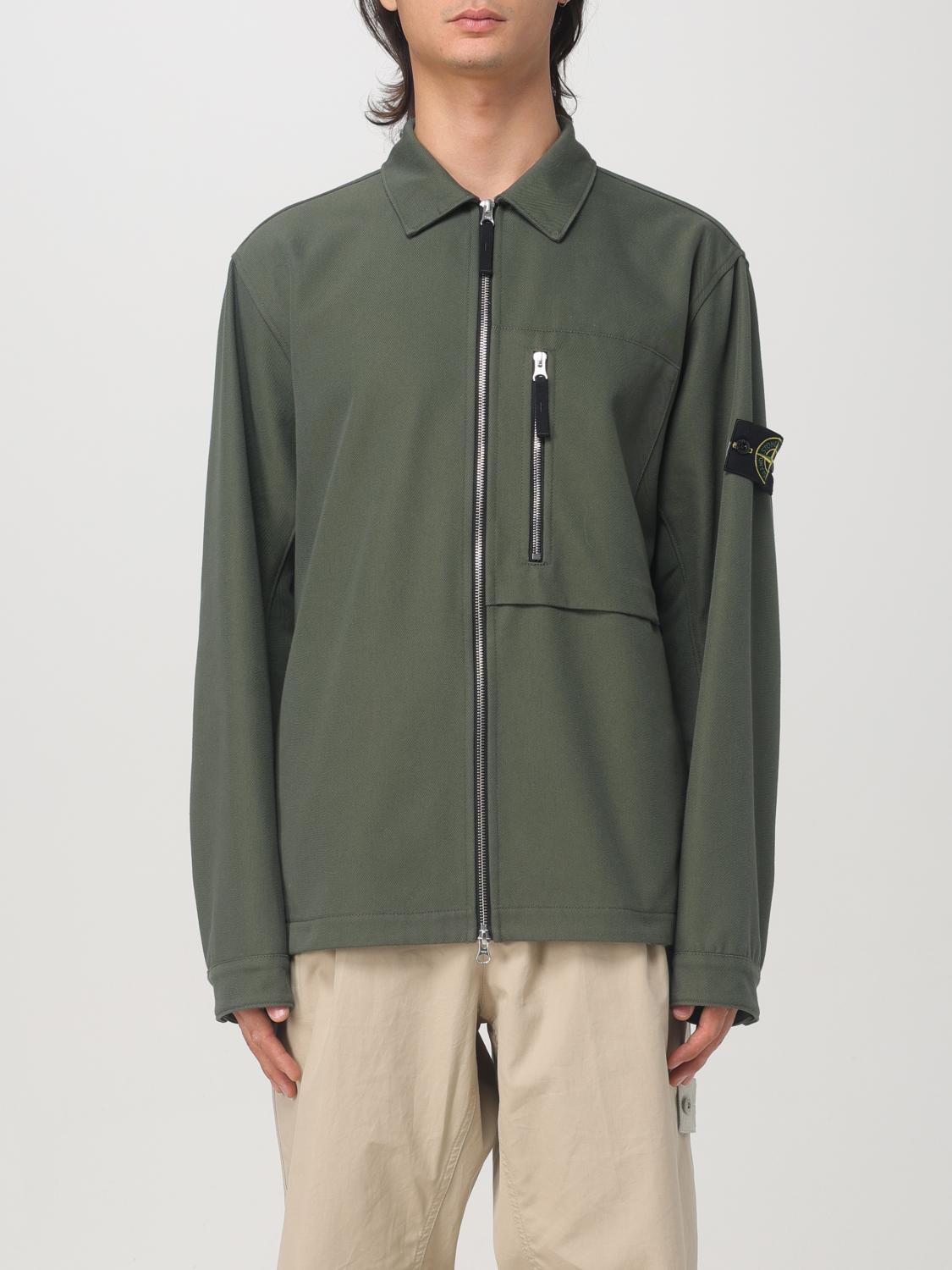 STONE ISLAND Stretch-cotton Shirt Jacket In Moosgrün Product Image