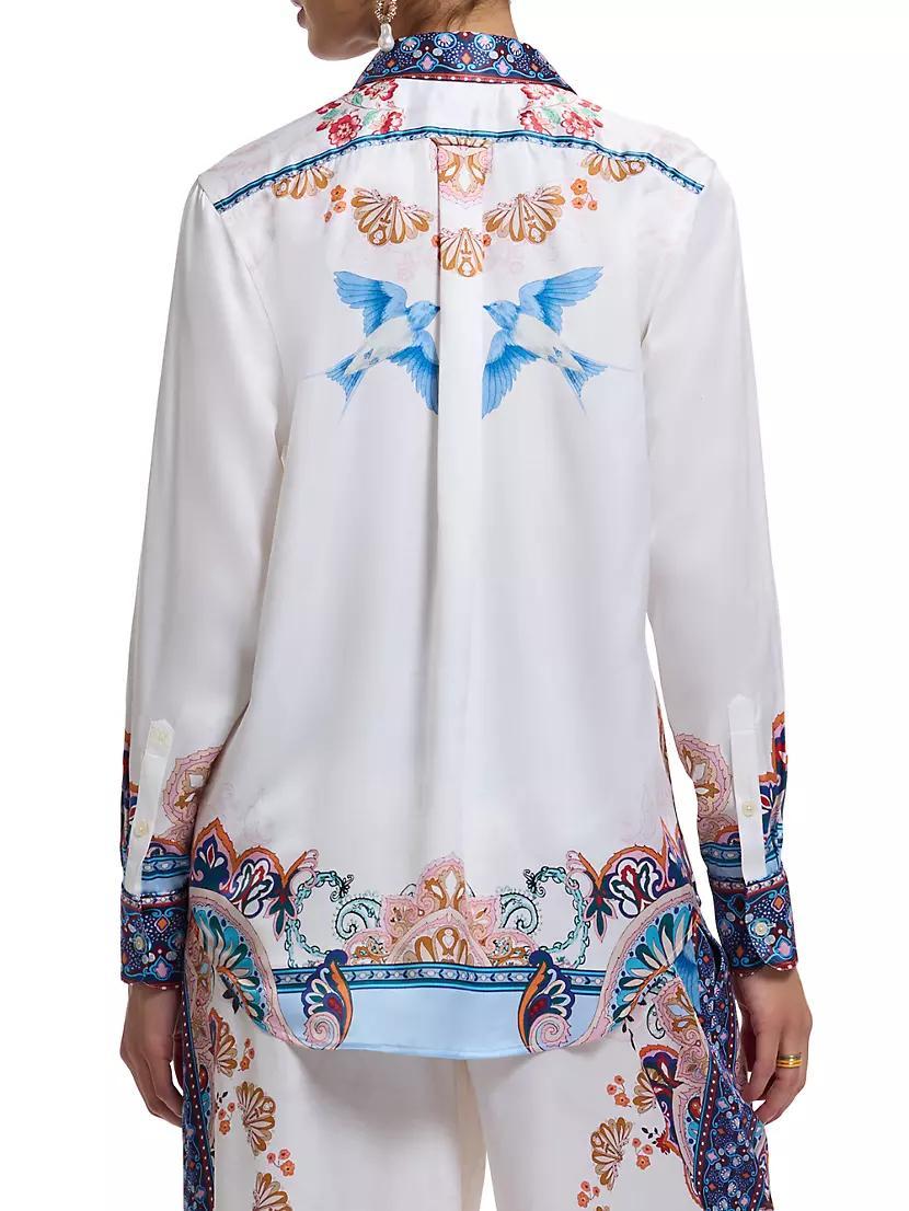 Carrie Paisley Silk-Blend Charmeuse Shirt Product Image