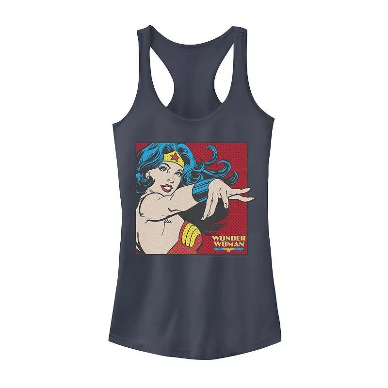 Juniors' DC Comics Wonder Woman Pop Art Portrait Tank Top, Girl's, Size: Small, Blue Product Image