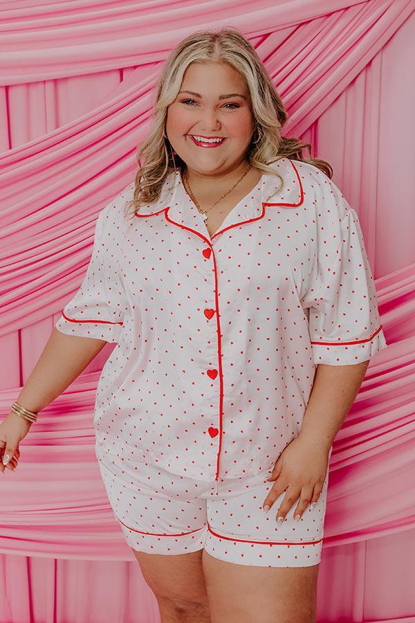 Stolen Hearts Satin Pajama Top Curves Product Image