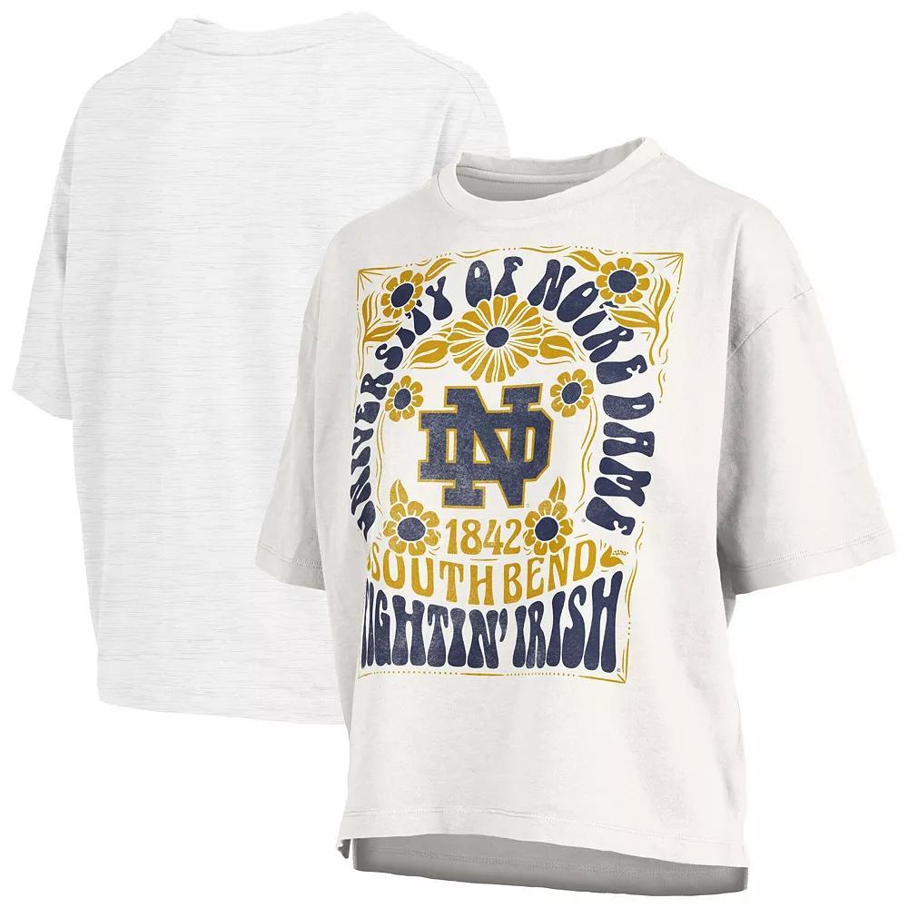Women's Pressbox White Notre Dame Fighting Irish Harmony Oversized T-Shirt, Size: Small Product Image