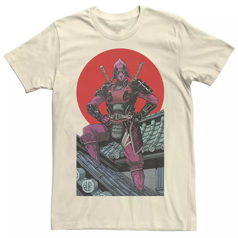 Men's Marvel Deadpool Samurai Warrior Pose Red Sun Graphic Tee,  Product Image