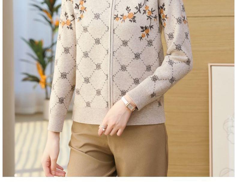 Floral Zip Cardigan Product Image