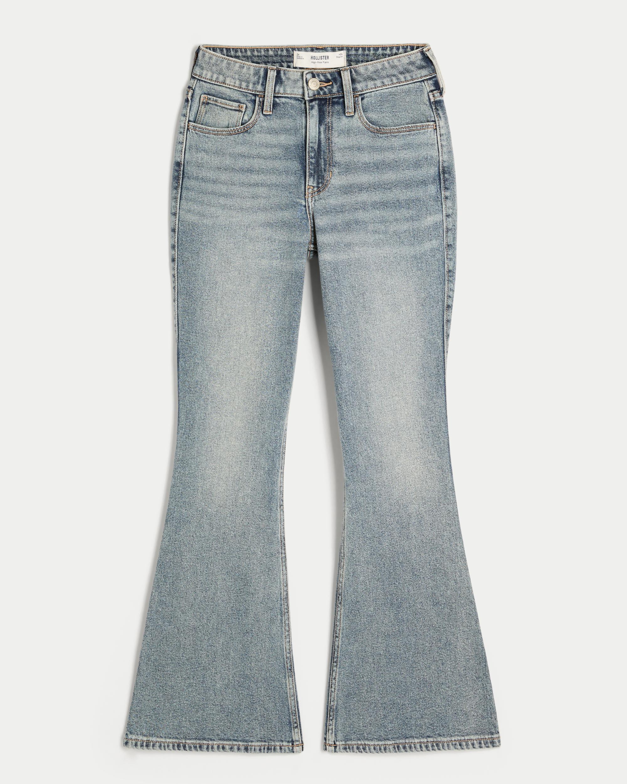 High-Rise Medium Wash Flare Jeans Product Image