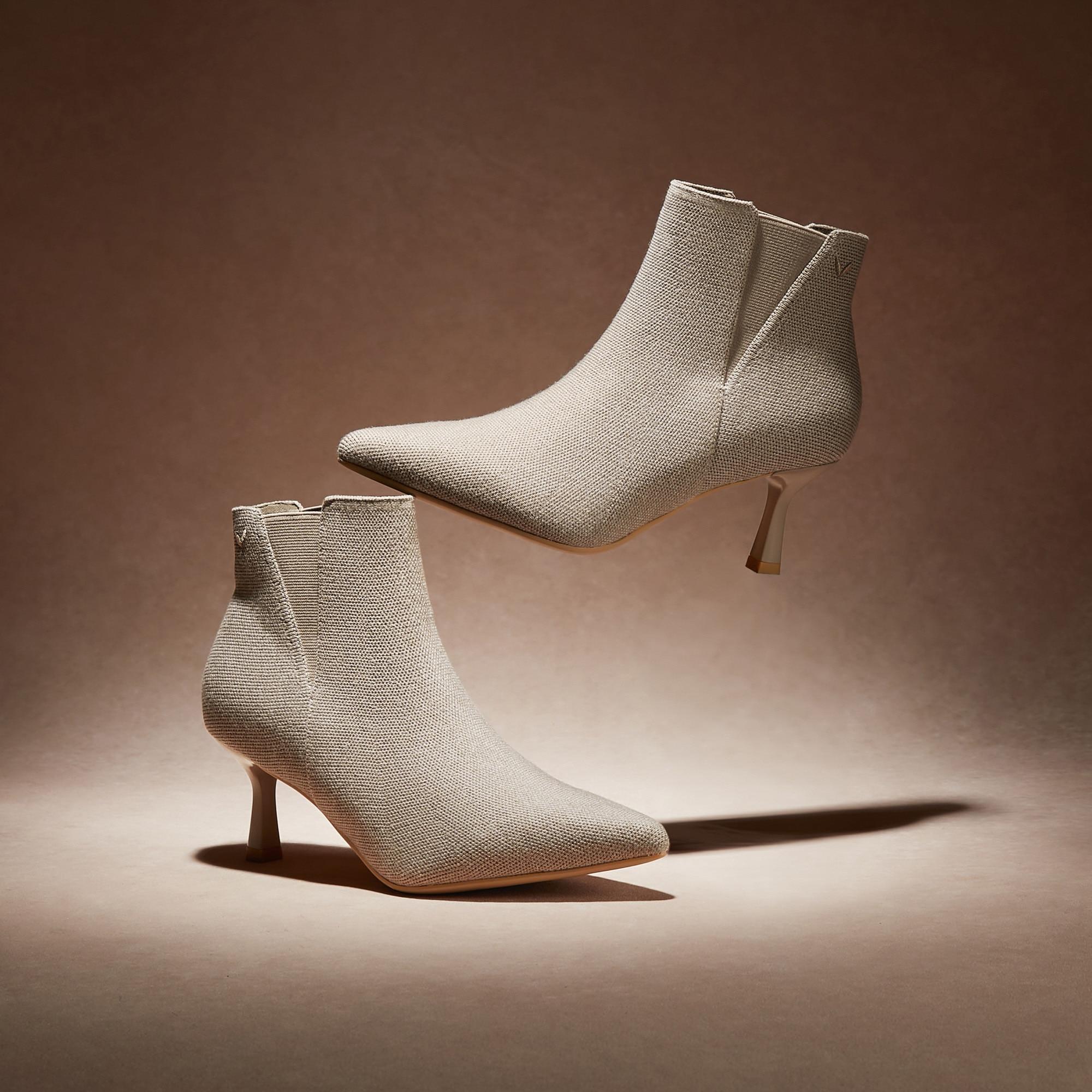 Pointed-Toe Wool Ankle Heel Boots (Alexandra) Product Image