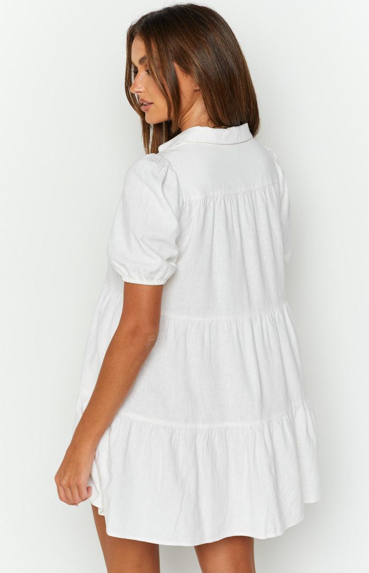 Frances White Linen Tiered Dress Product Image