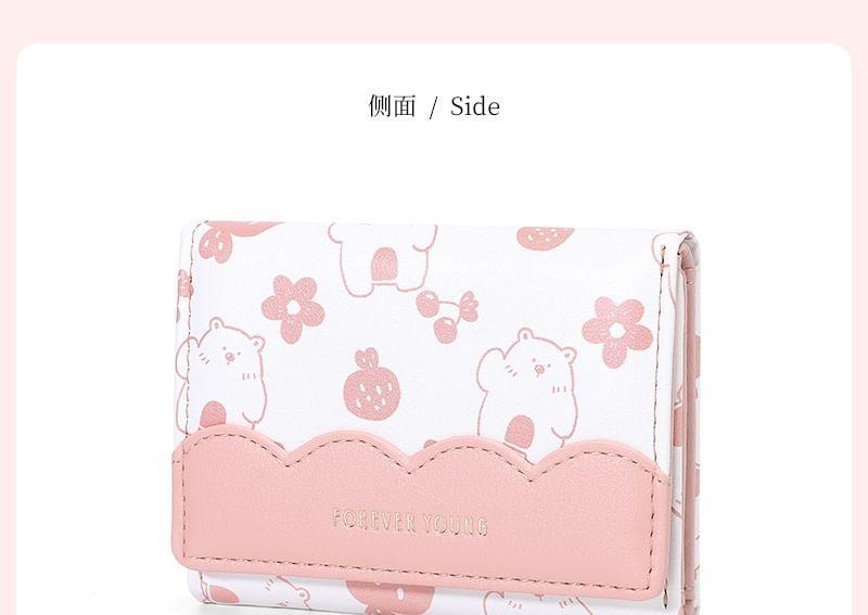 Cartoon Print Faux Leather Short Wallet Product Image