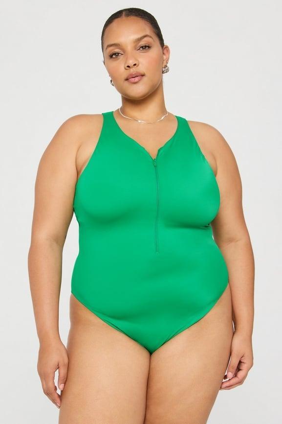 Zip-Front One-Piece Swimsuit Product Image