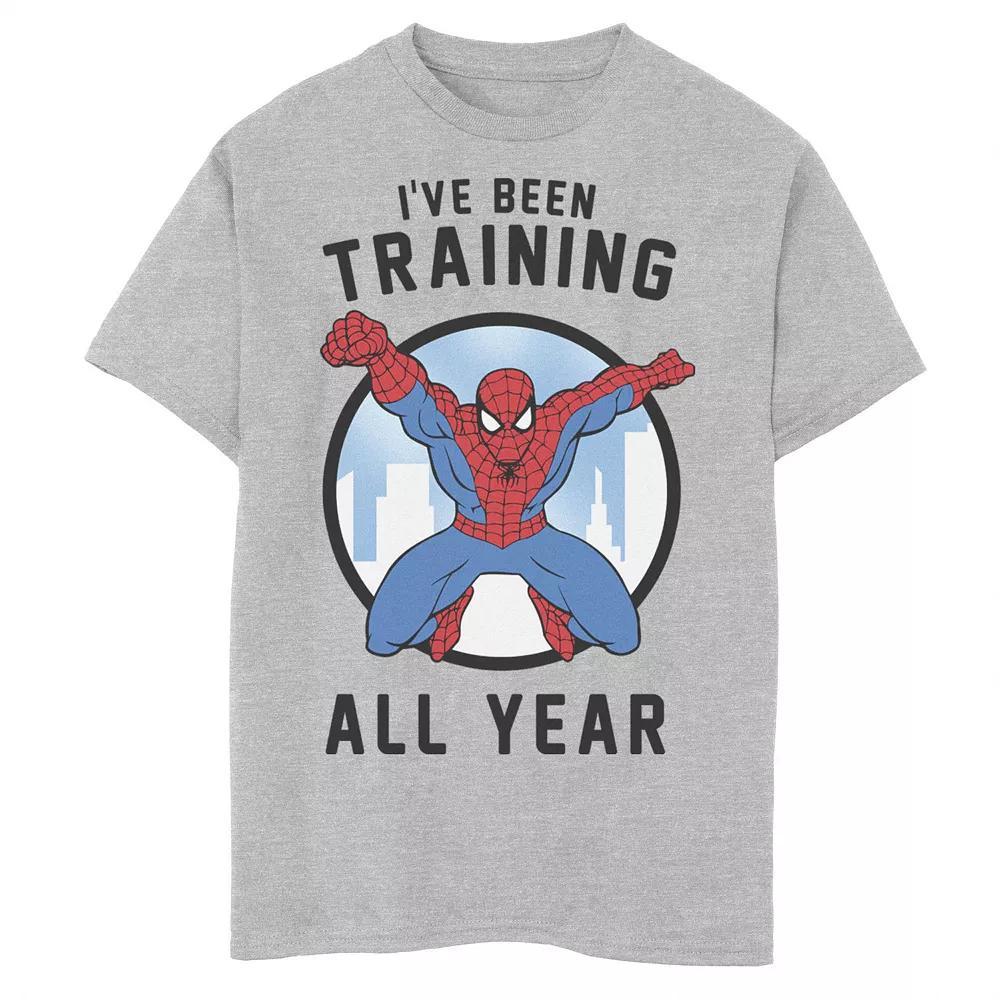 Boys 8-20 Marvel Spider-Man I've Been Training All Year Graphic Tee, Boy's, Size: XL, Athletic Grey Product Image
