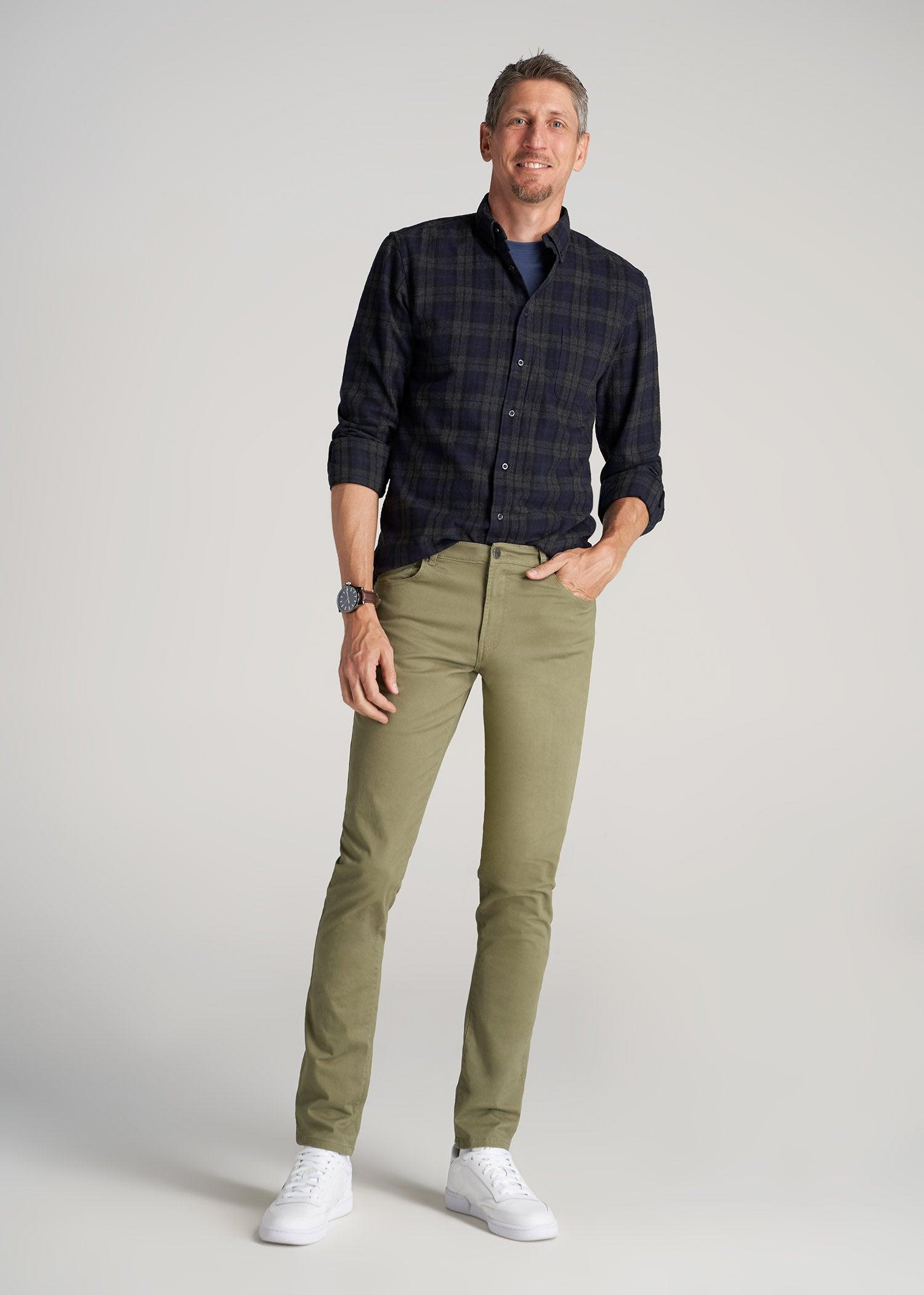 Carman TAPERED Fit Five Pocket Pants for Tall Men in Pebble Grey Male Product Image