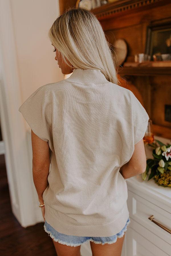 Statement Piece Knit Top in Oatmeal Product Image