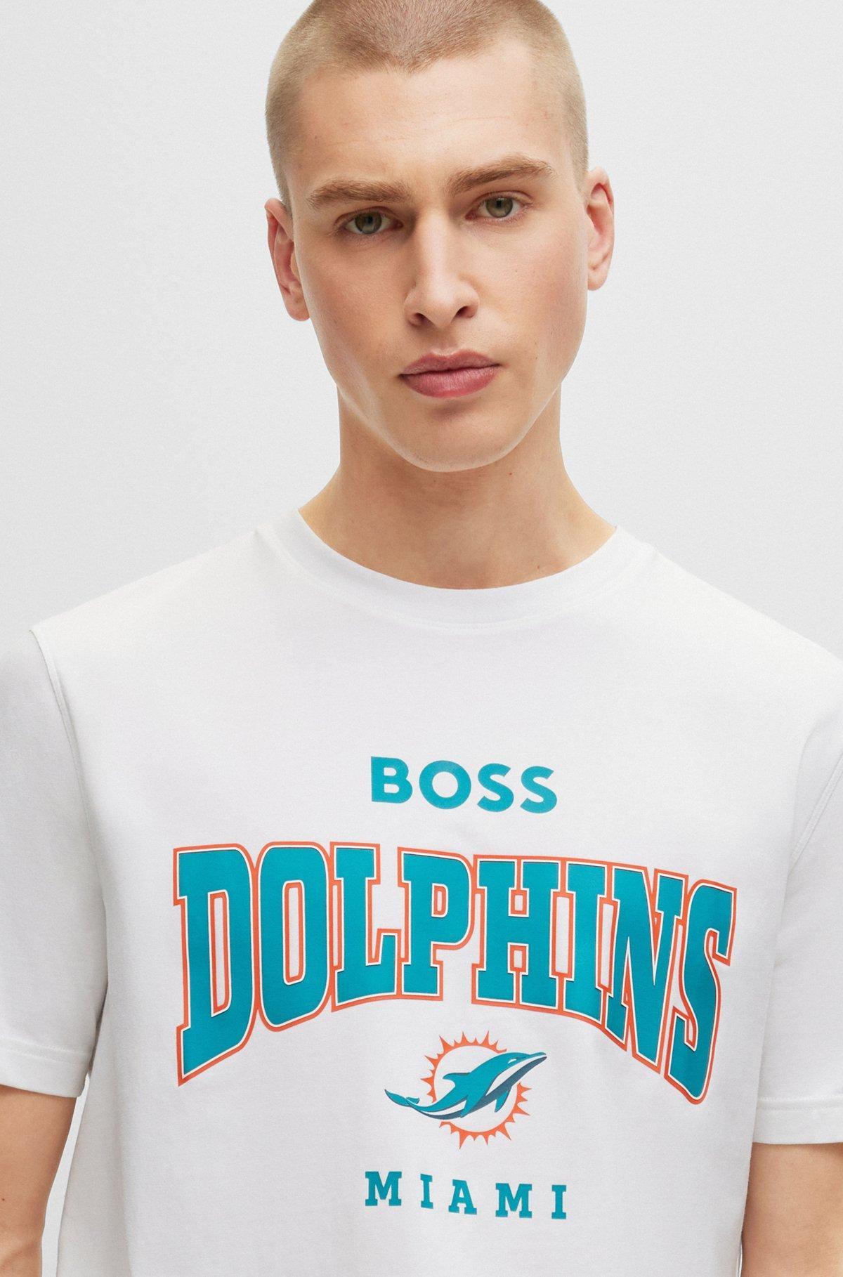 BOSS x NFL stretch-cotton T-shirt with collaborative branding Product Image