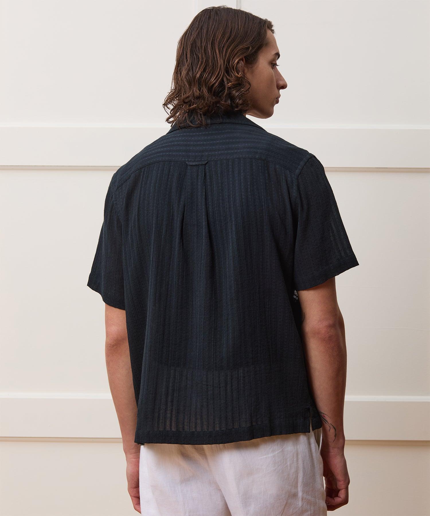 Cropped Cotton Camp Collar Shirt Product Image