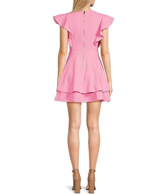 Midnight Doll Flutter Sleeve Double-Hem Fit & Flare Dress Product Image