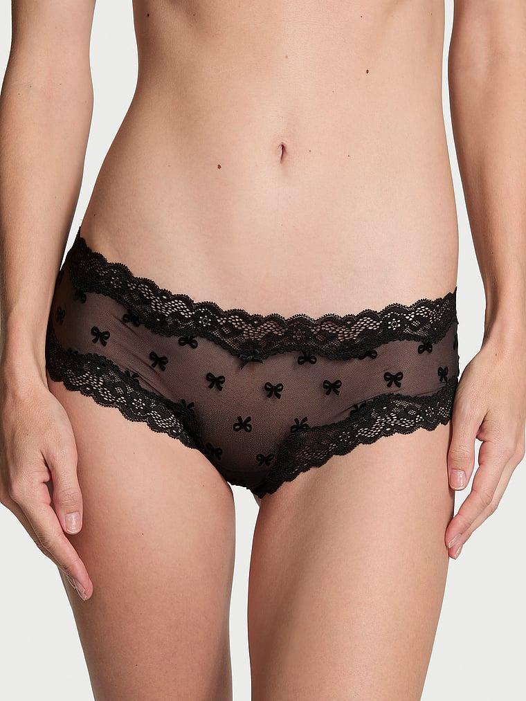 Tease Mesh Lace-Trim Cheeky Panty Product Image