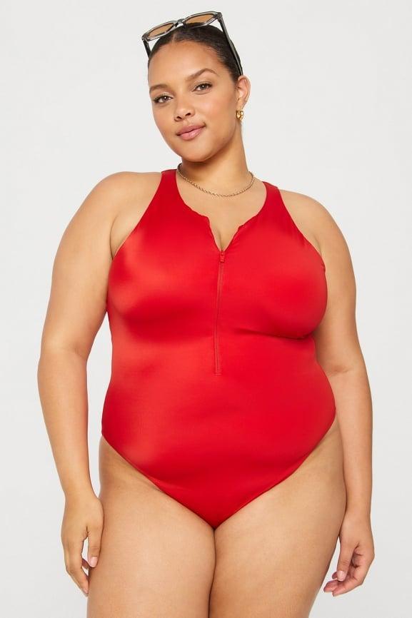Zip-Front One-Piece Swimsuit Product Image