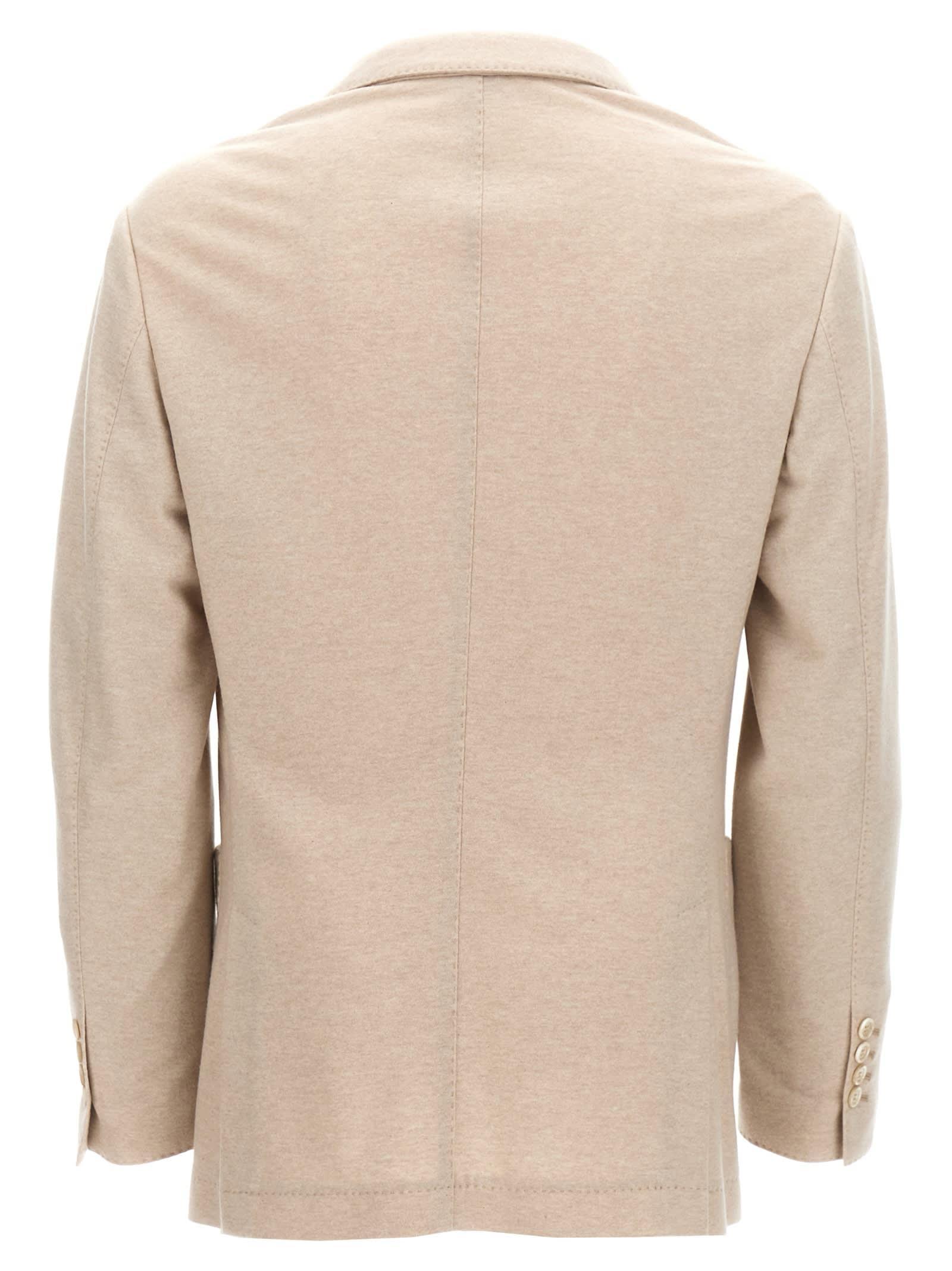 BRUNELLO CUCINELLI Single-breasted Cashmere Blazer In Beige Product Image