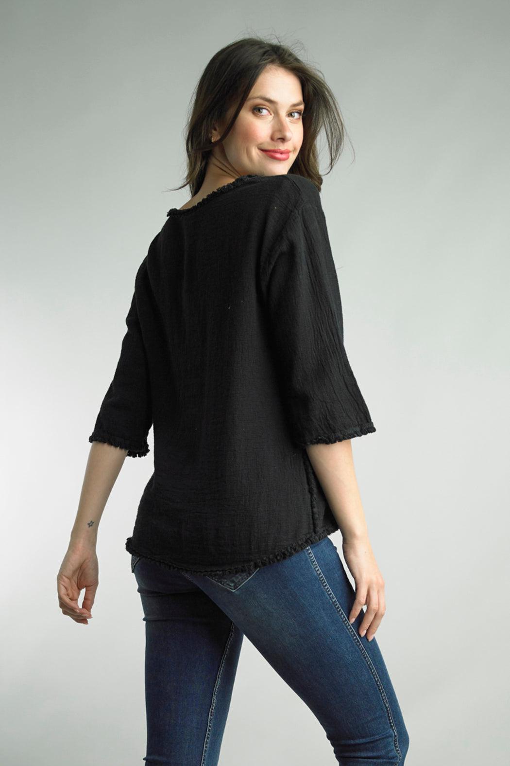 Black Crochet Hem Top Product Image