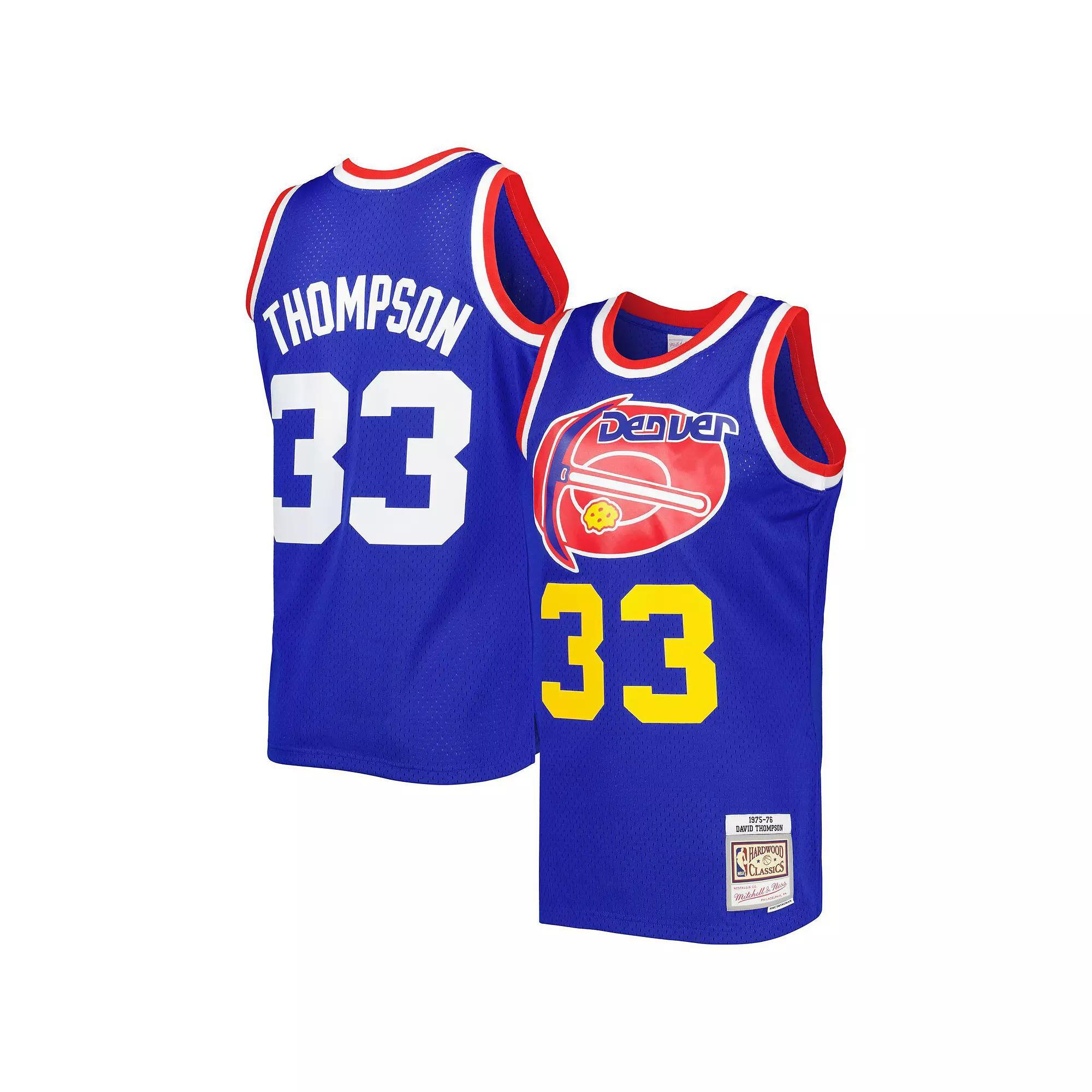 Men's Mitchell & Ness David Thompson Royal Royal Hardwood Classics 1975/76 Swingman Jersey,  Product Image