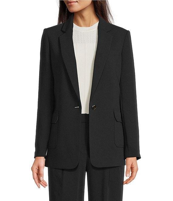 Donna Karan Crepe One button Cargo Jacket Product Image