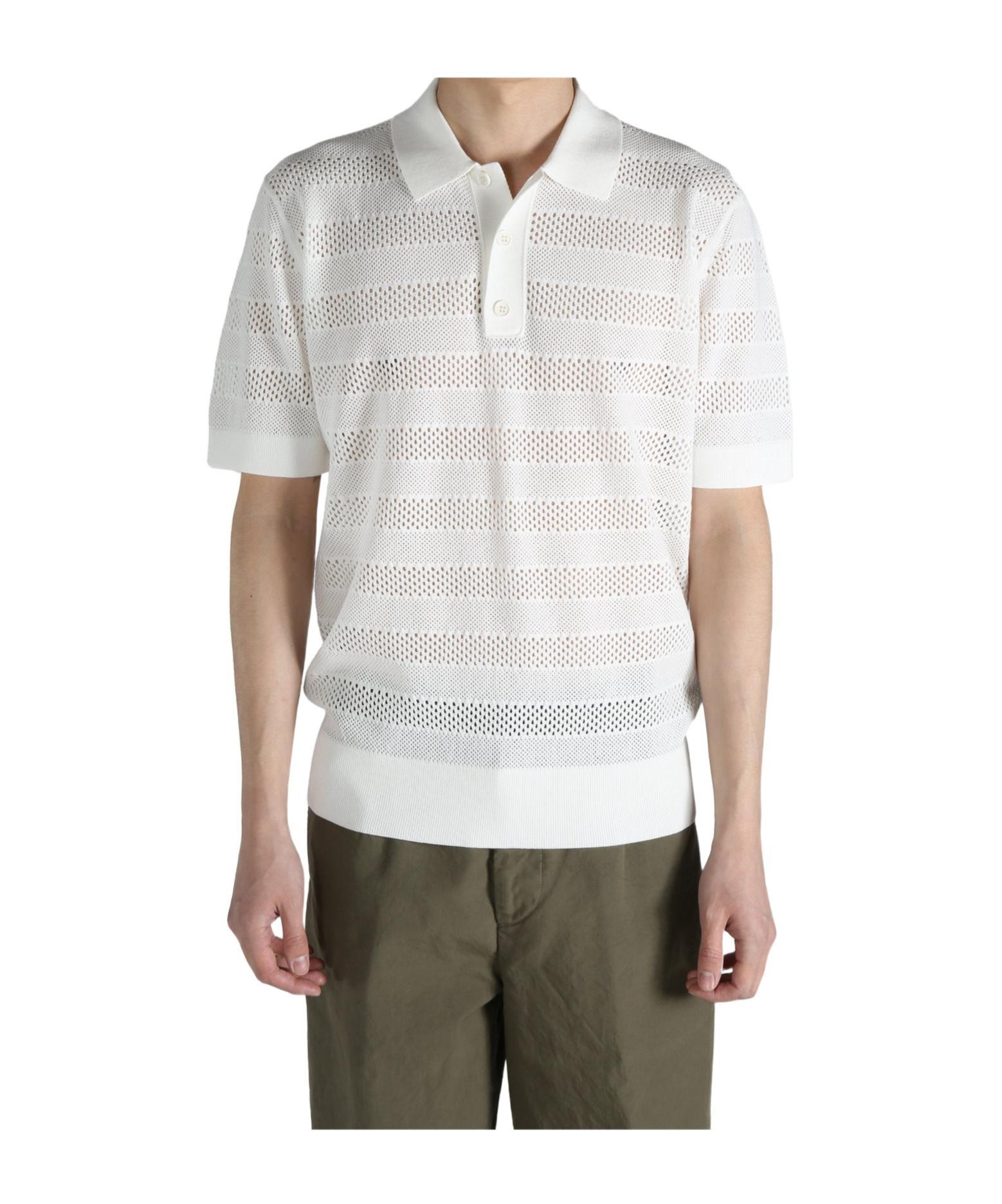 DRIES VAN NOTEN Short-sleeved Polo Shirt In White Product Image