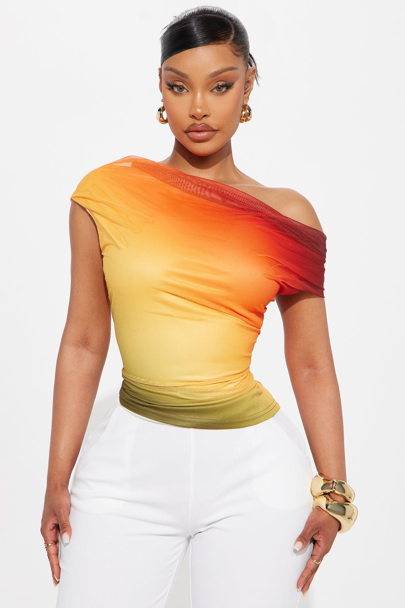Guided Light Ombre Off Shoulder Top - Multi Color Product Image