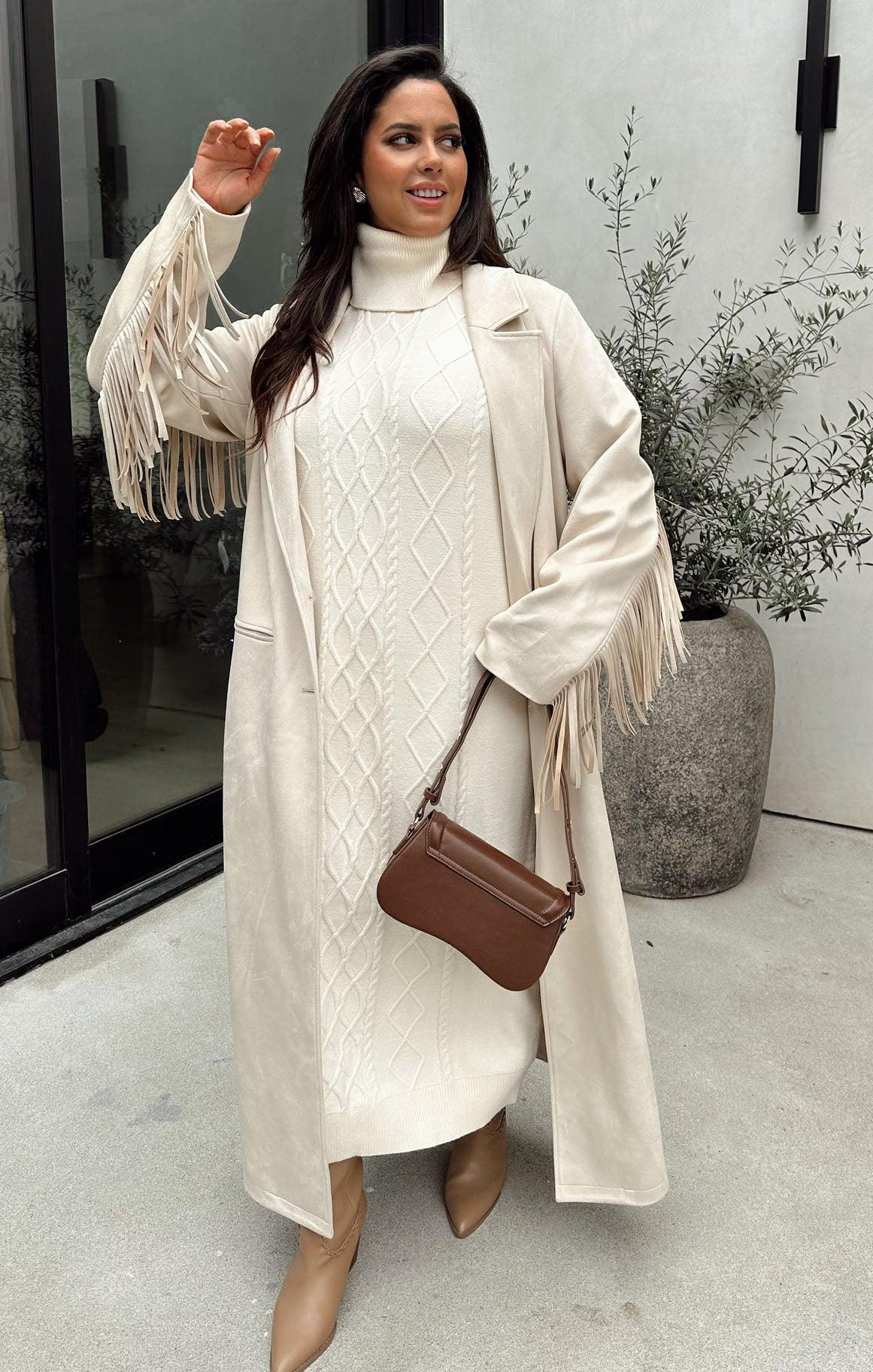 Montreal Midi Dress ~ Cream Cable Knit Product Image