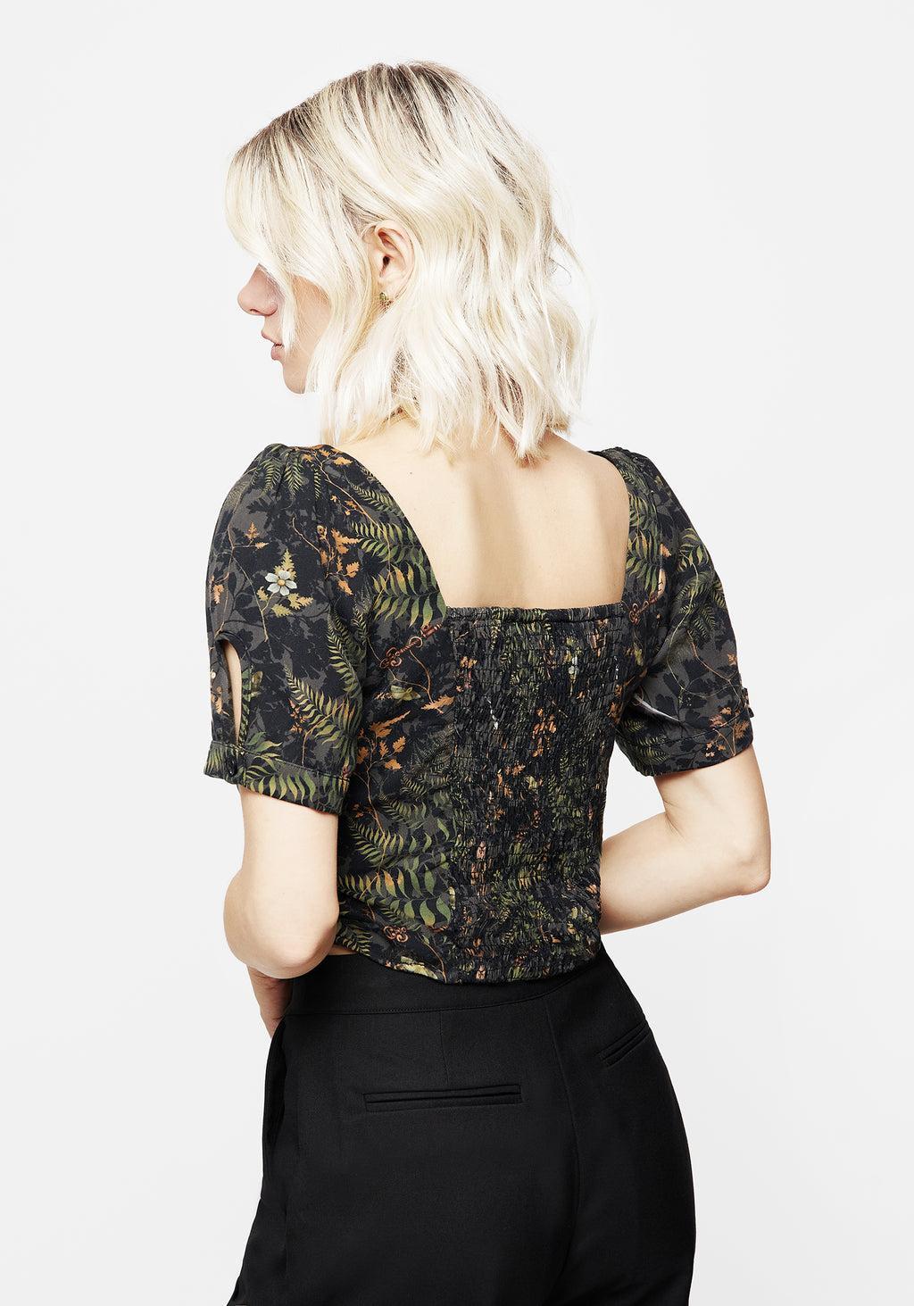 Wither Fern Print Button Up Top Product Image