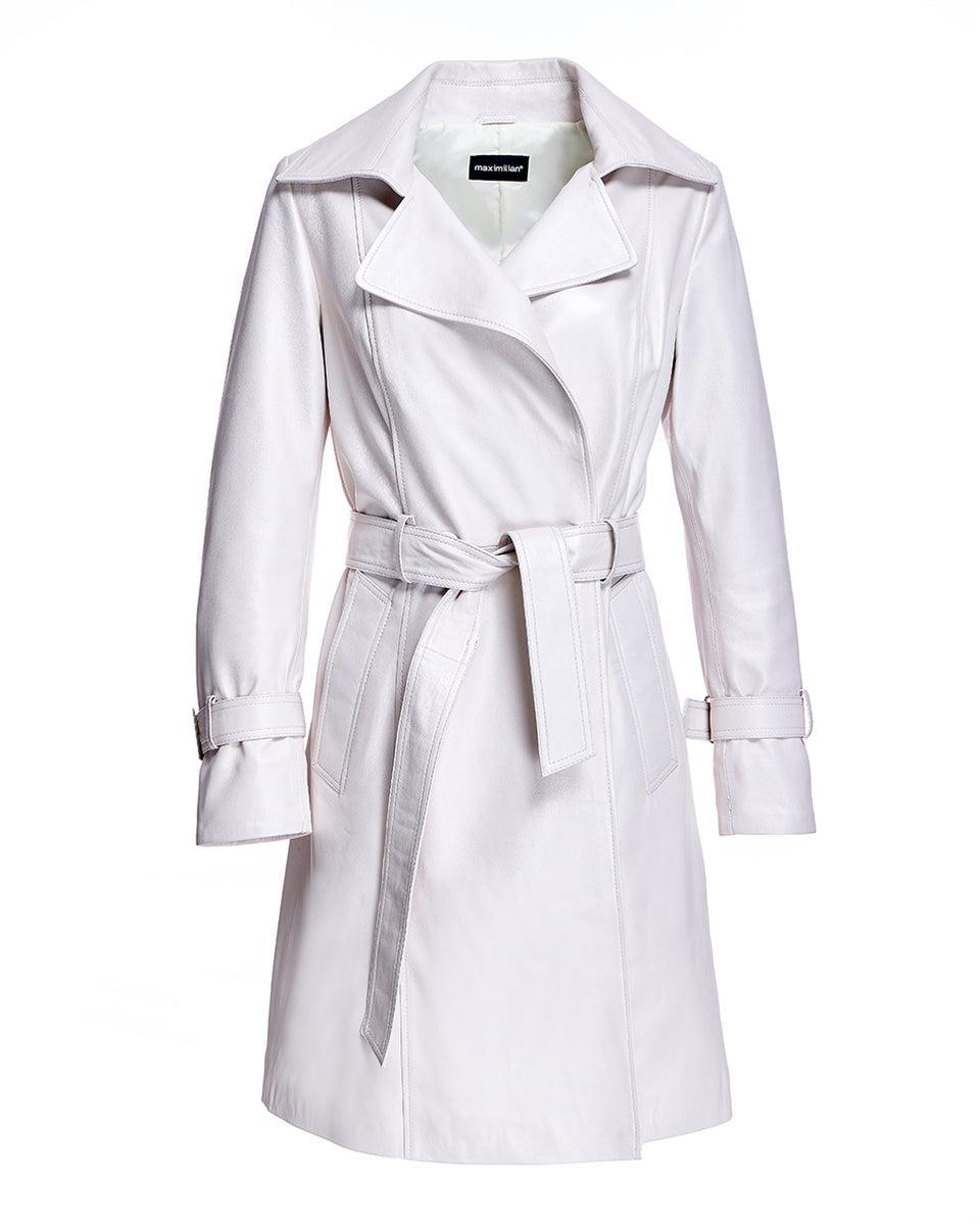 Julia and Stella by Maximilian Belted Leather Coat -Max Product Image