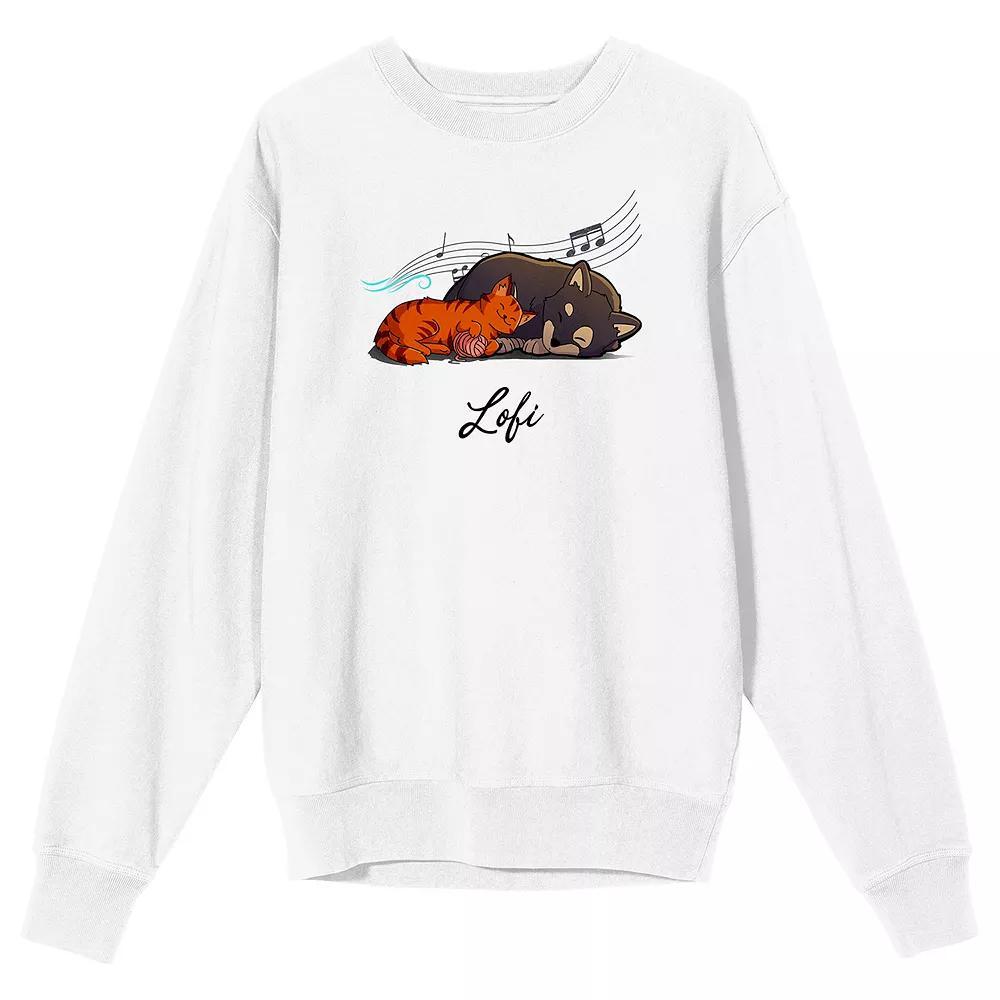 Men's LOFI Girl Dog And Cat Sweatshirt,  Product Image