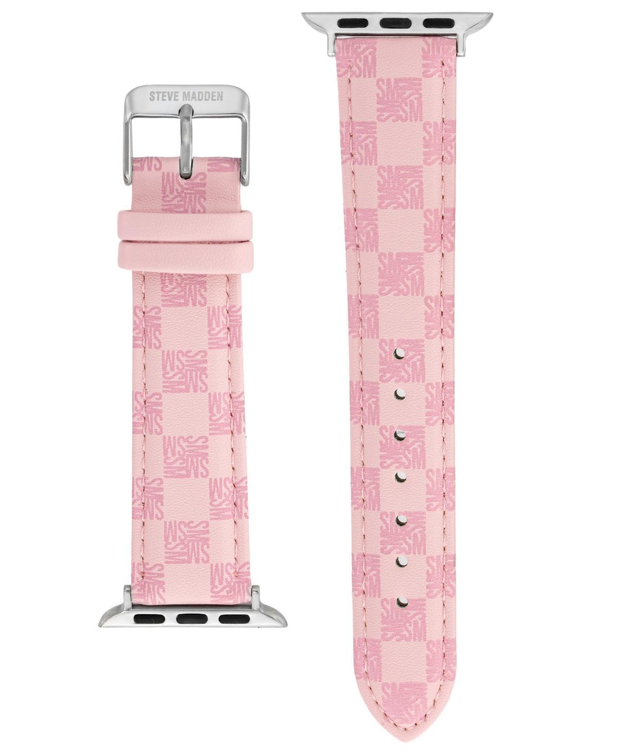 Steve Madden Womens Pink Faux Leather Band Compatible with 42/44/45/Ultra/Ultra 2 Apple Watch Product Image