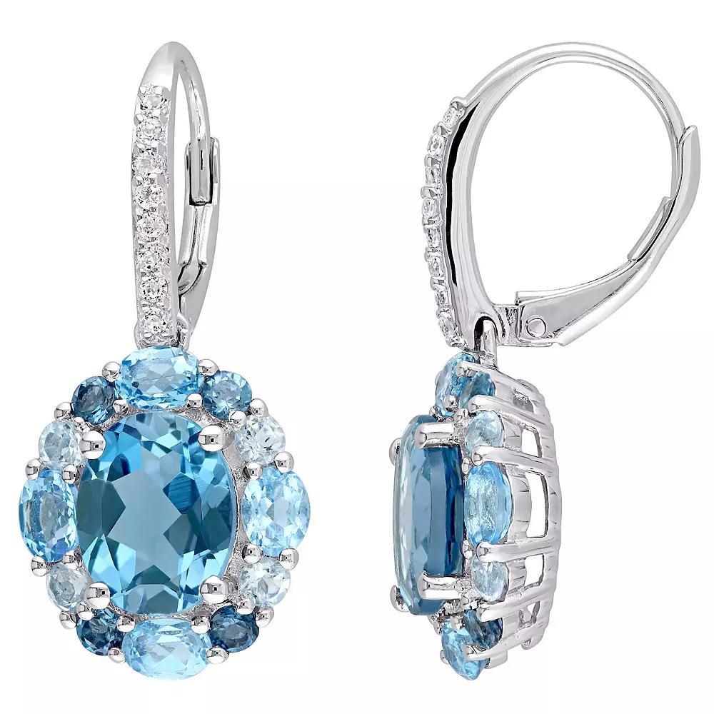 Stella Grace Sterling Silver London, Swiss, Sky Blue & White Topaz Drop Earrings, Women's Product Image