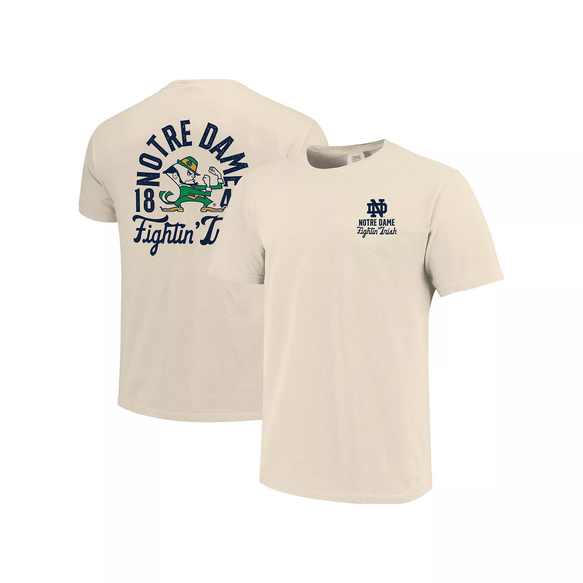 Men's Cream Notre Dame Fighting Irish Comfort Colors Mascot Overlay T-Shirt, Size: Small, Beige Product Image