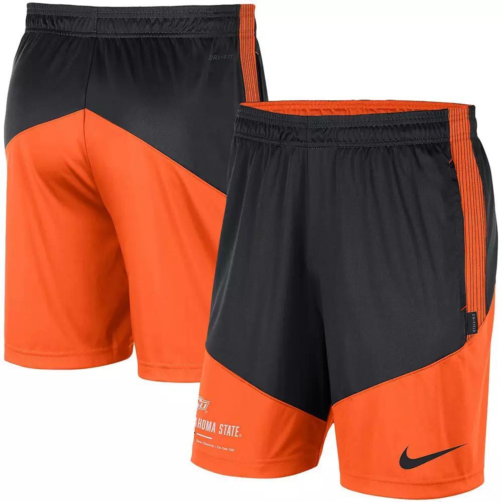 Men's Nike Black/Orange Oklahoma State Cowboys Team Performance Knit Shorts, Size: 2XL Product Image