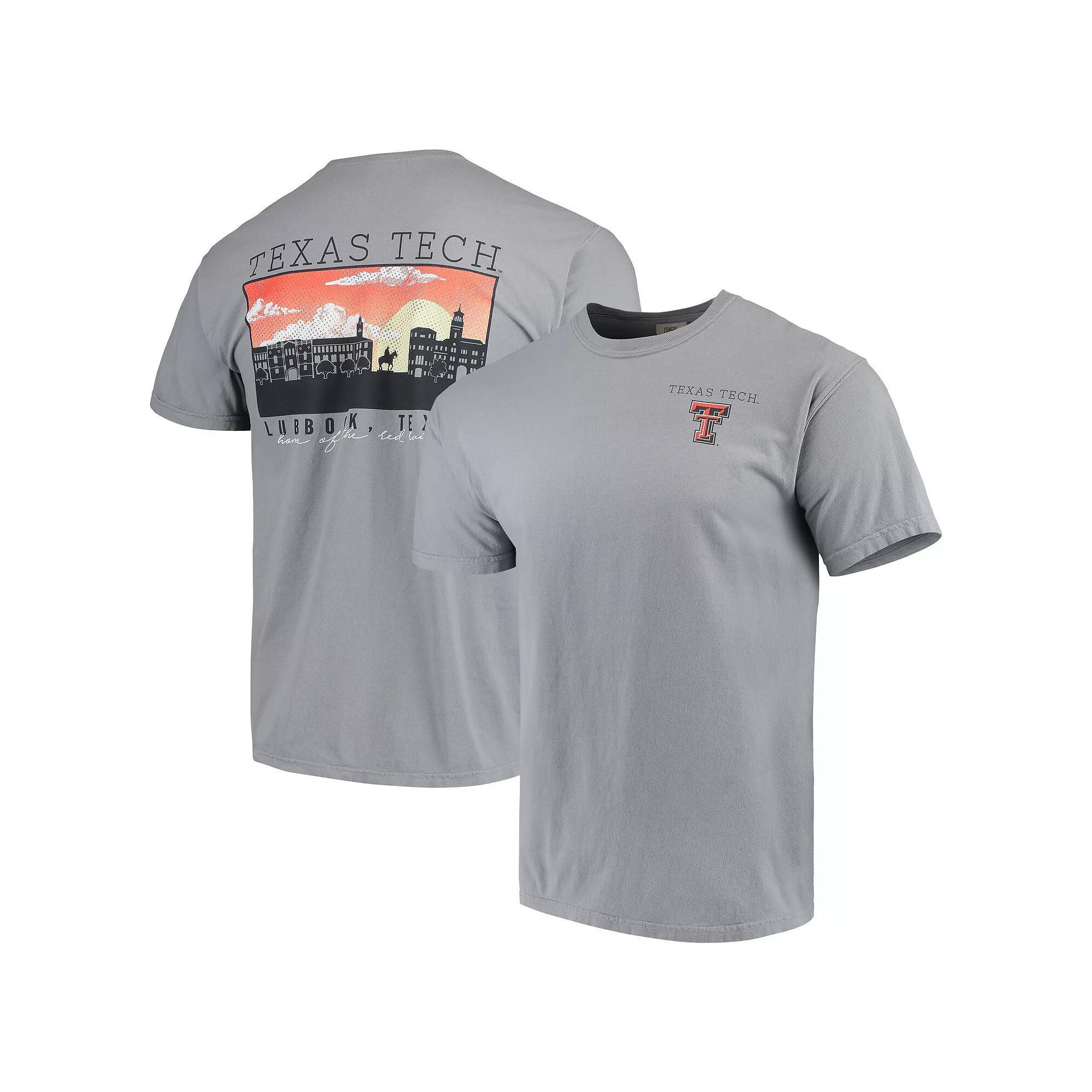 Mens Gray Texas Tech Red Raiders Team Comfort Colors Campus Scenery T-Shirt Product Image