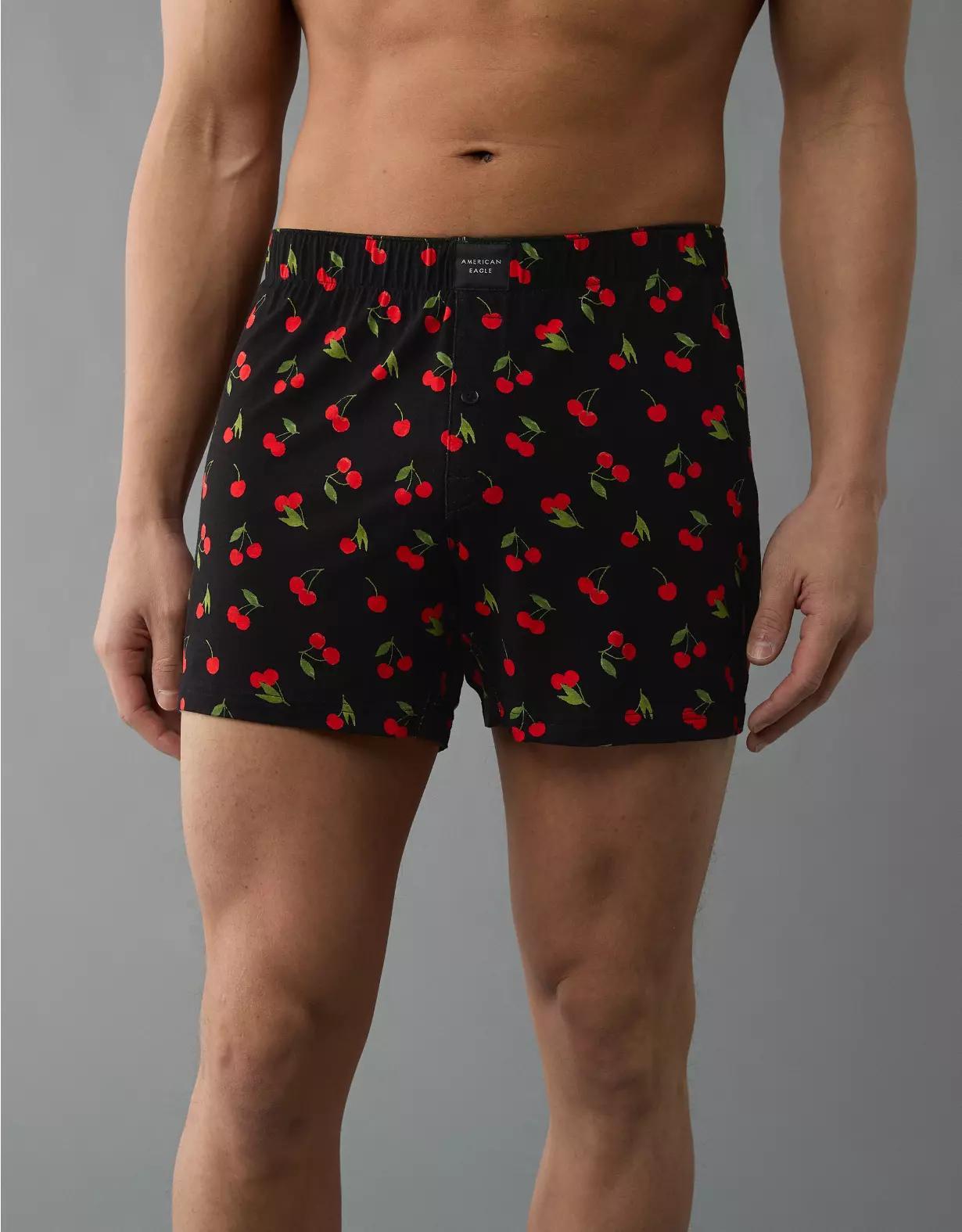 AEO Men's Cherries Slim Knit Ultra Soft Boxer Short Product Image