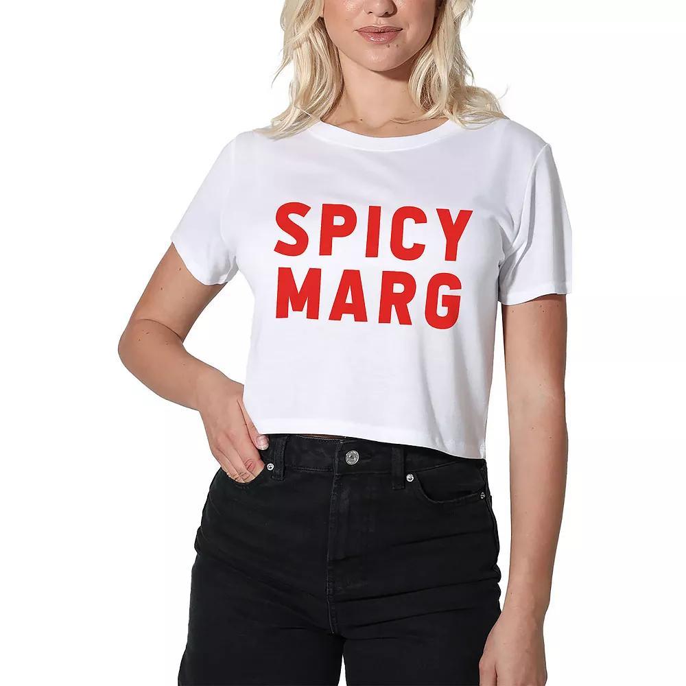 Women's Suburban Riot Spicy Marg Crop Tee, Girl's, Size: Large, White Product Image